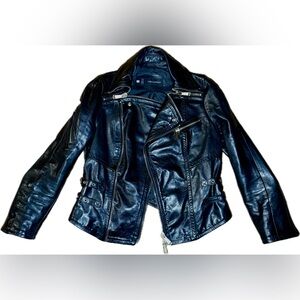 DSQUARED2 Genuine Leather Moto Biker Jacket
